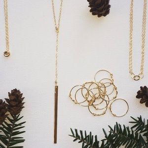 Lariat gold filled necklace